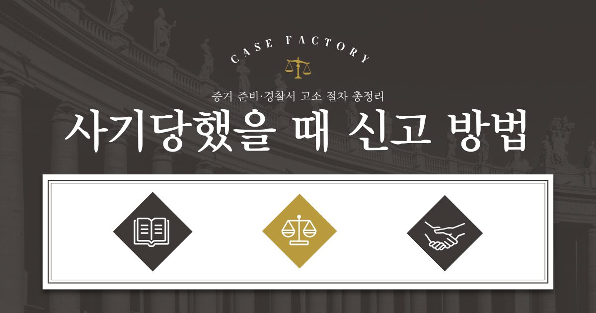 사기당했다면 이 순서대로 대응하세요